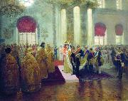 Ilya Repin Wedding of Nicholas II and Alexandra Fyodorovna, oil painting picture wholesale